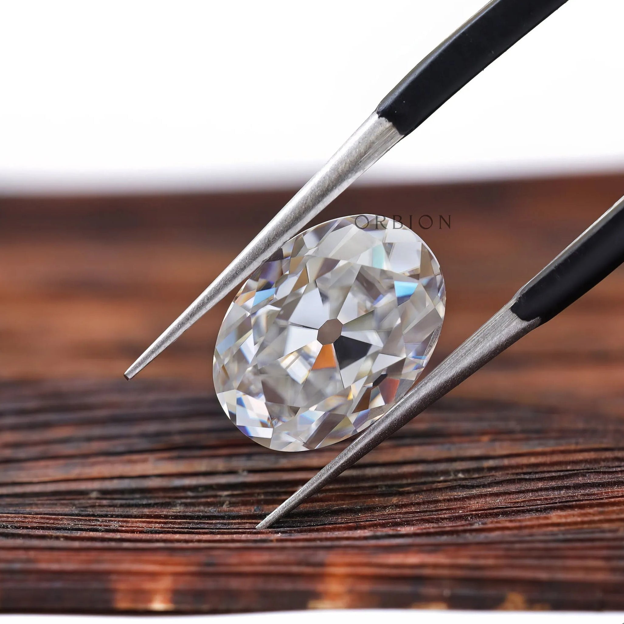 3.40 ct Loose oval moissanite featuring antique style faceting