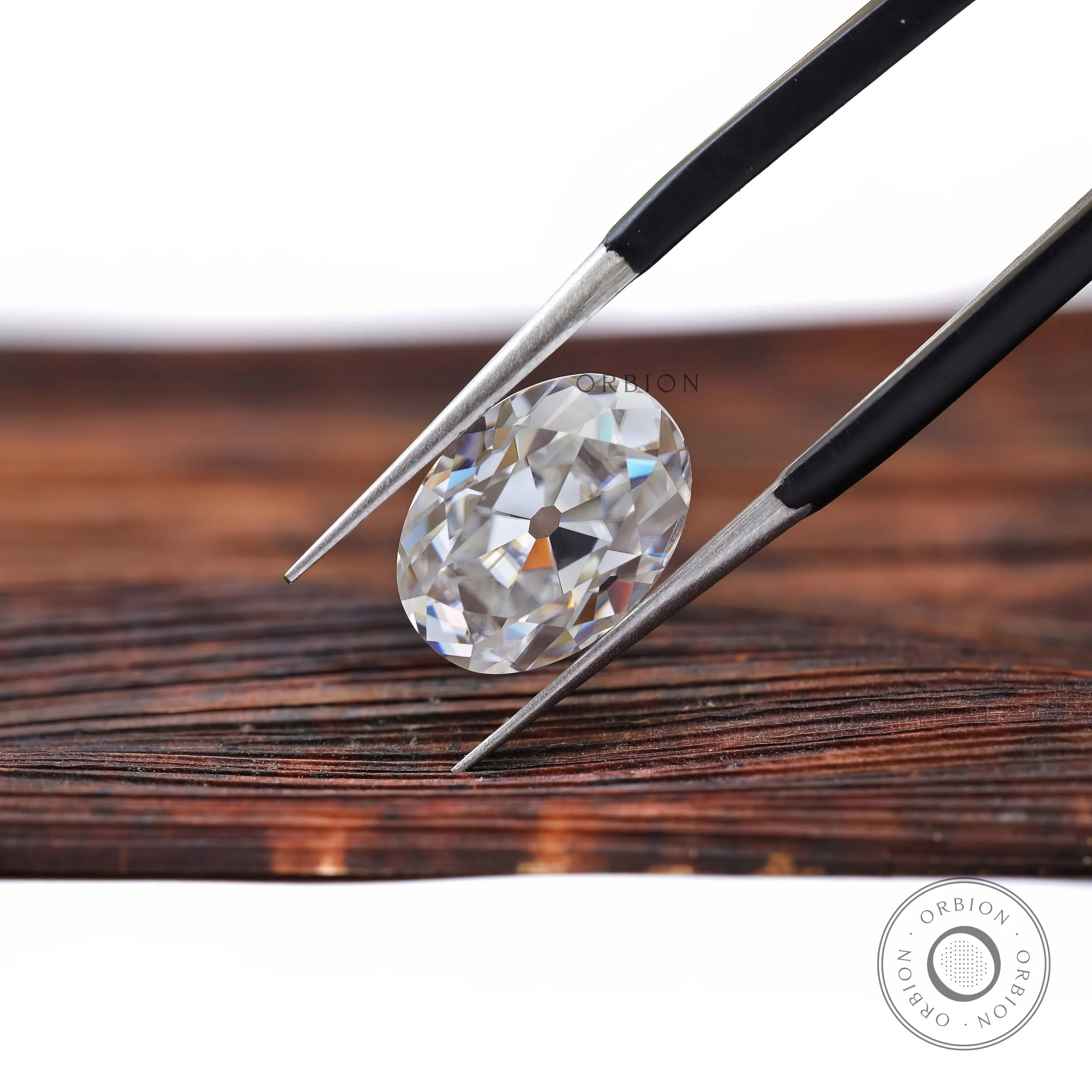 3.40 ct Loose oval moissanite featuring antique style faceting