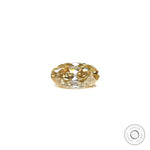 Warm tone oval champagne moissanite 2.35 ct old mine cut