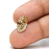 Oval champagne moissanite 2.35 ct old mine cut loose stone