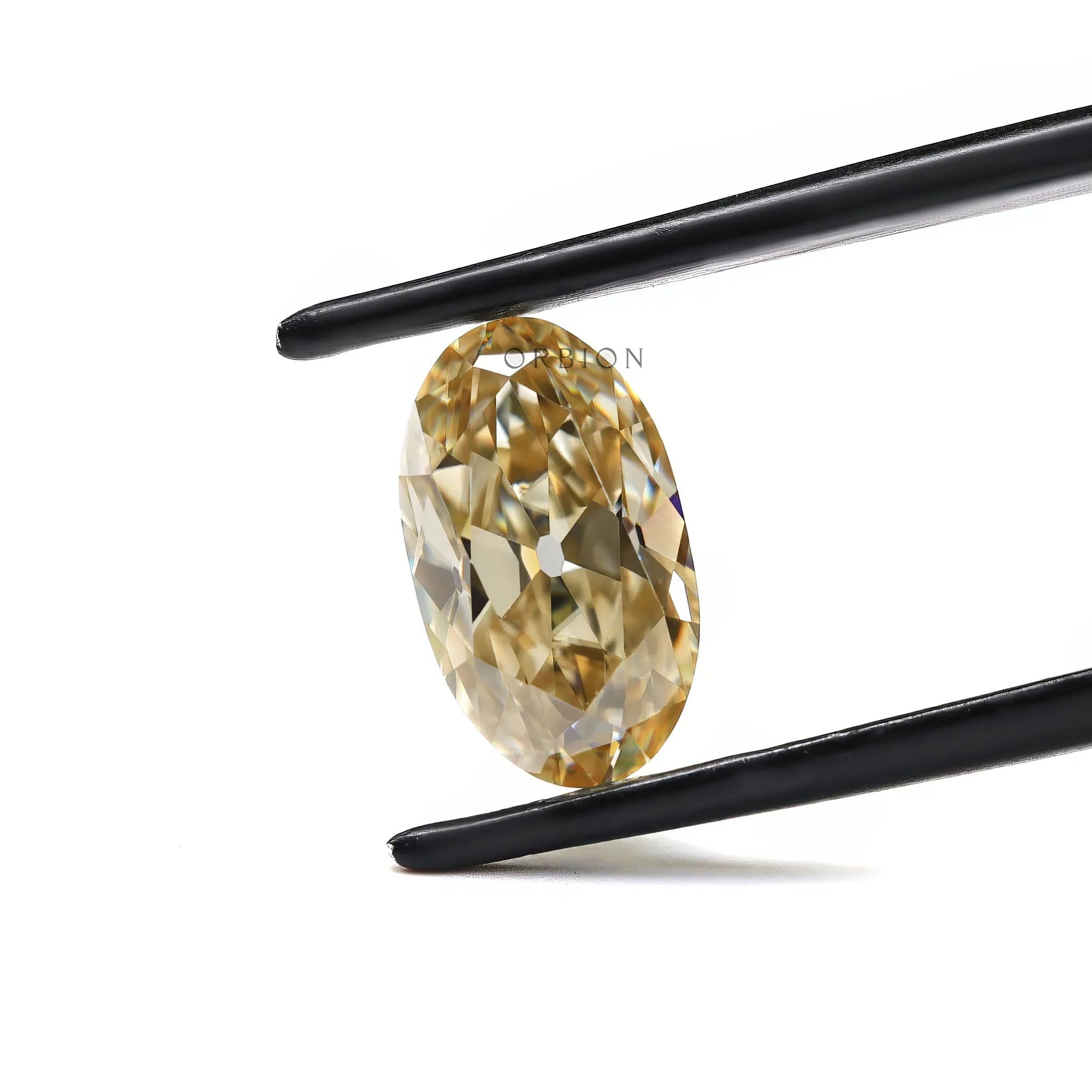 Champagne moissanite oval old mine cut loose gem