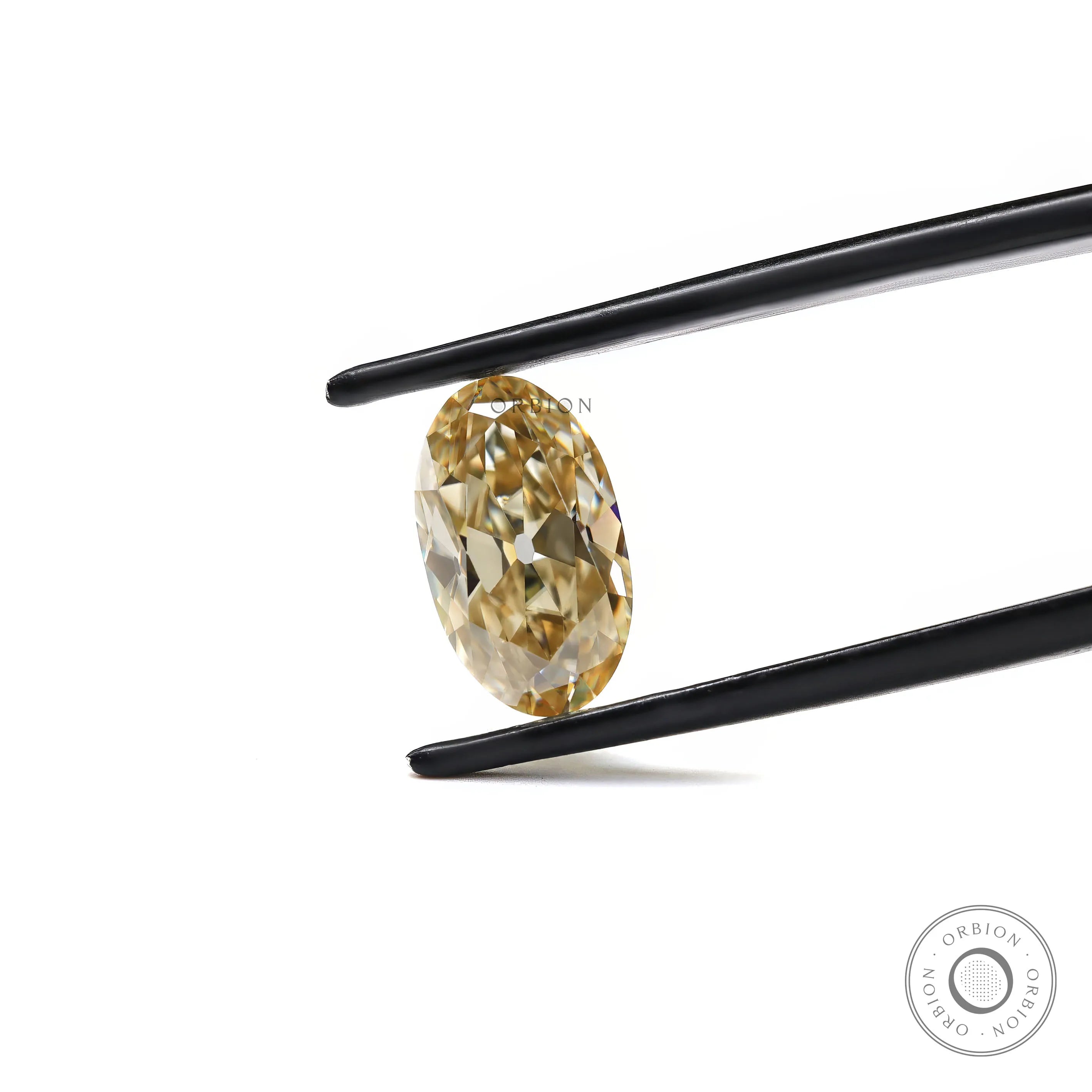 Champagne moissanite oval old mine cut loose gem