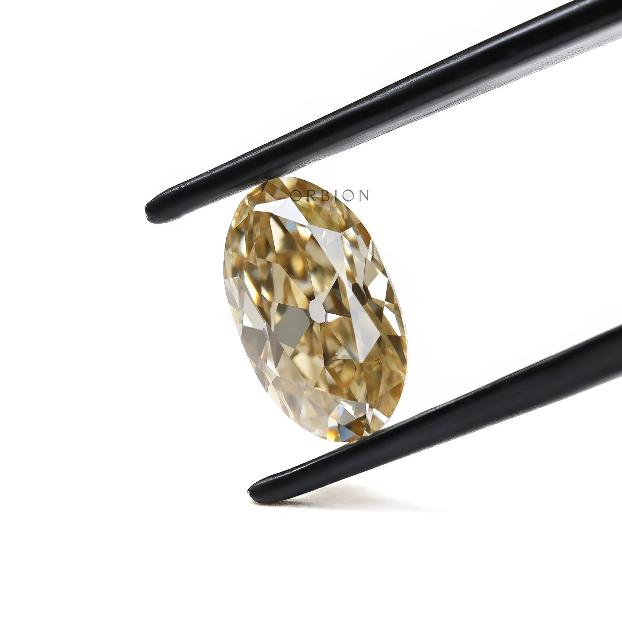 Oval old mine cut champagne moissanite 2.35 ct