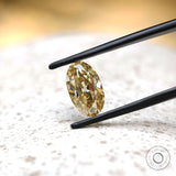 Champagne oval moissanite 2.35 ct vintage old mine cut gem