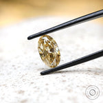 2.35 ct Oval antique champagne moissanite old mine cut stone