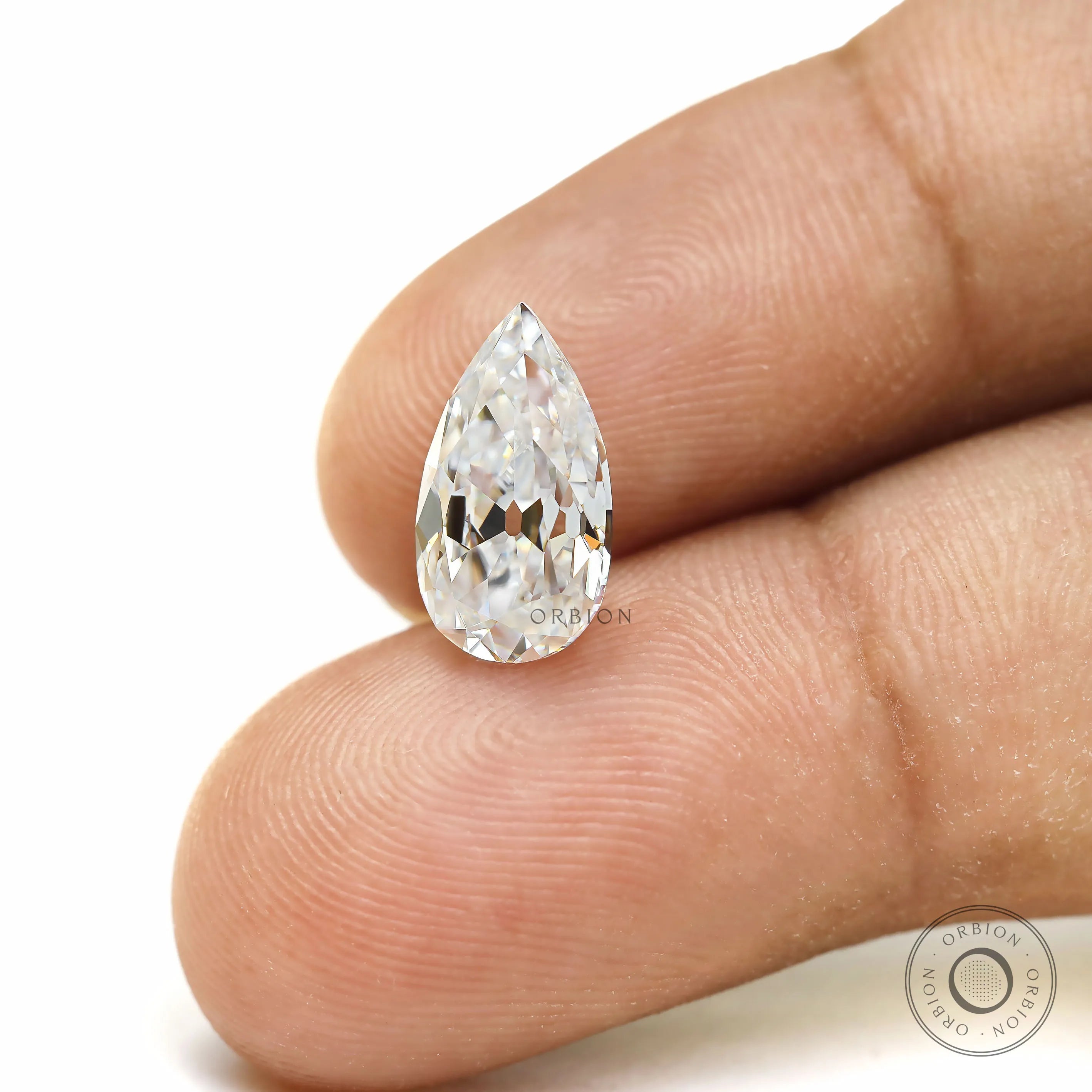 Elegant 2 CT Pear Moissanite Stone with Antique Old Mine Faceting