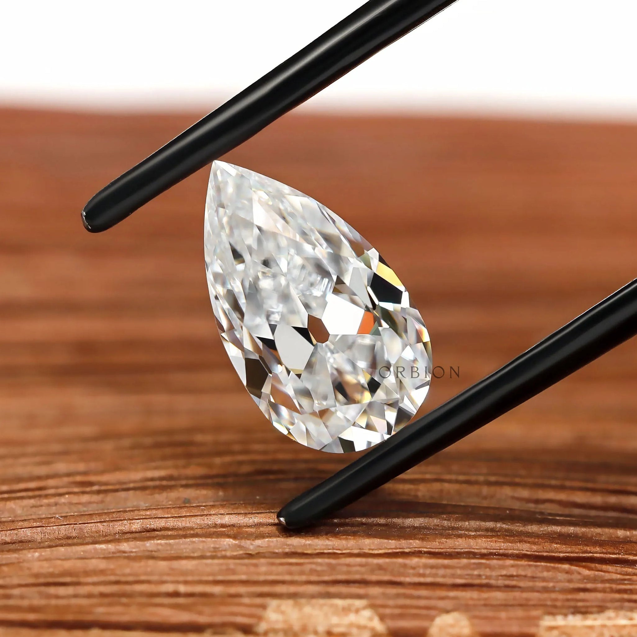 2 CT Old Mine Cut Pear Moissanite Stone for Custom Jewelry