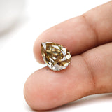 3.50 ct dark champagne moissanite pear cut with vintage brilliance