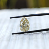 Loose 4.20 CT off white pear shaped moissanite stone with old mine cut