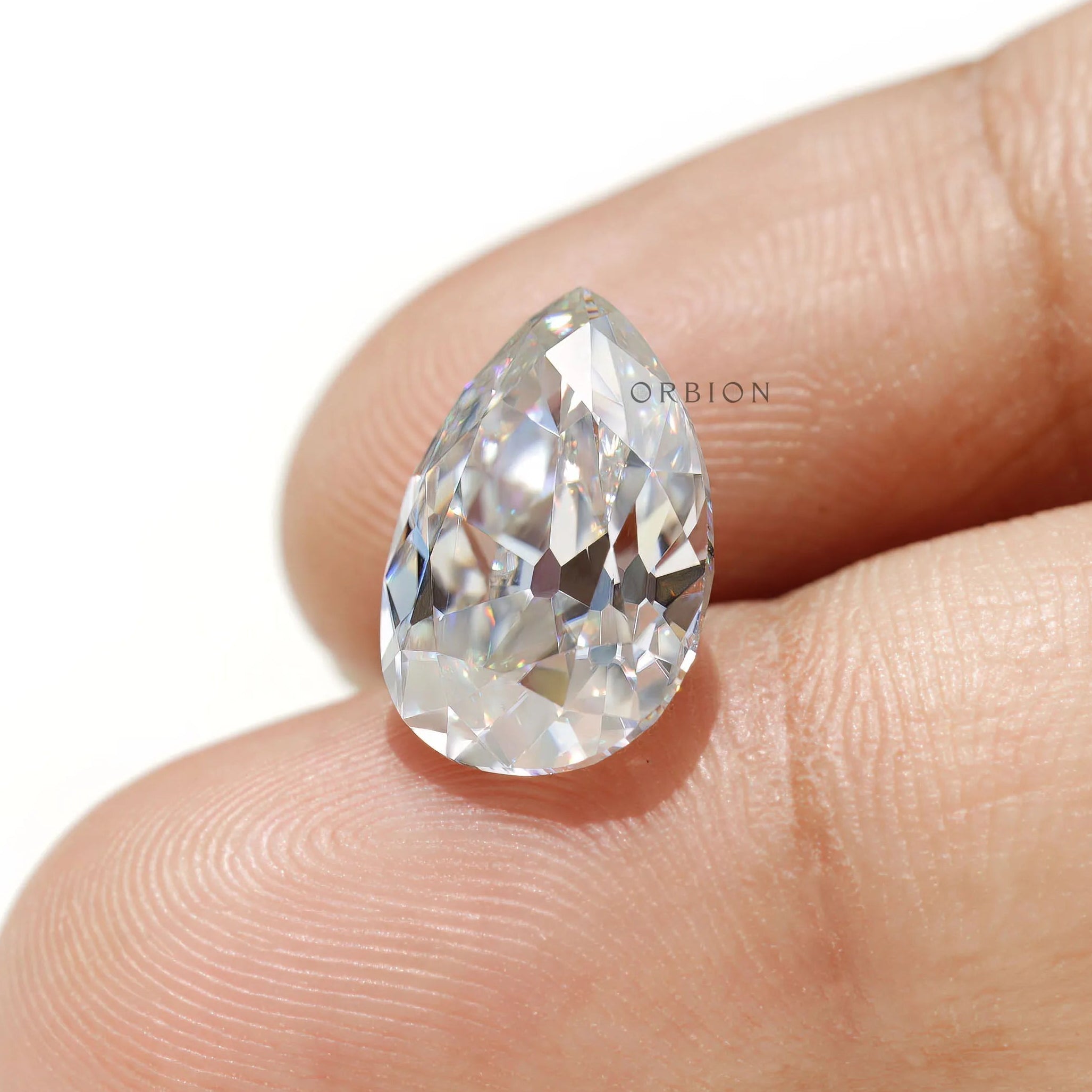 Old mine cut solitaire pear moissanite 4.20 CT