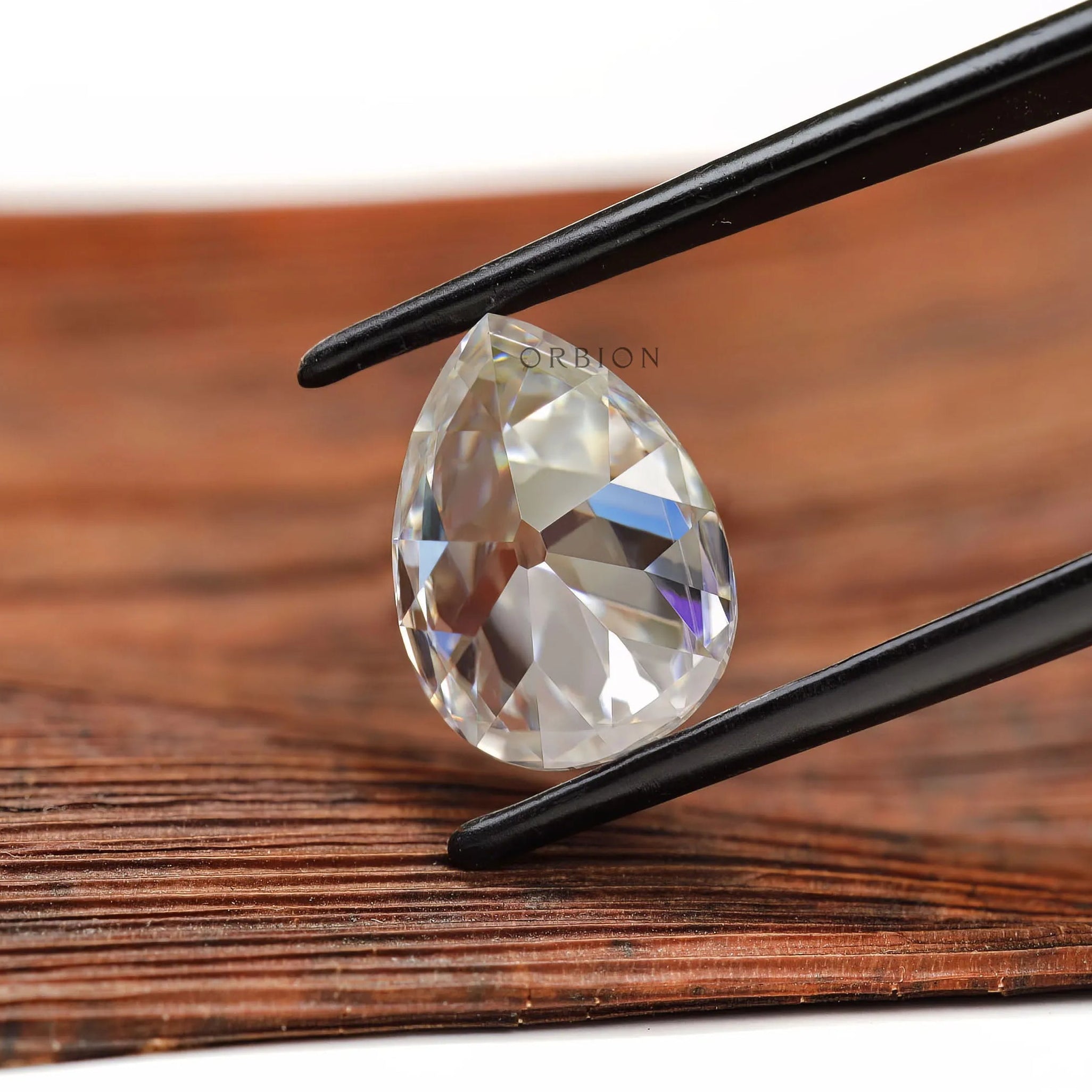4.20 ct Loose pear moissanite with classic old mine cut brilliance
