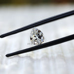 Close view of pear DEF moissanite sparkle