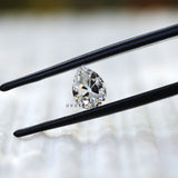 Close view of pear DEF moissanite sparkle