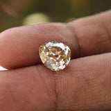 3 ct Pear moissanite with soft golden champagne hue old mine cut