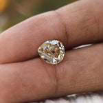Antique style fat pear moissanite 3 ct in light champagne color