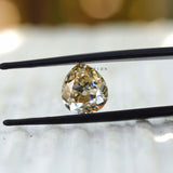 3 ct Fat pear light champagne moissanite old mine cut loose gemstone