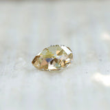 Chunky pear moissanite 3 ct in soft champagne tone antique cut