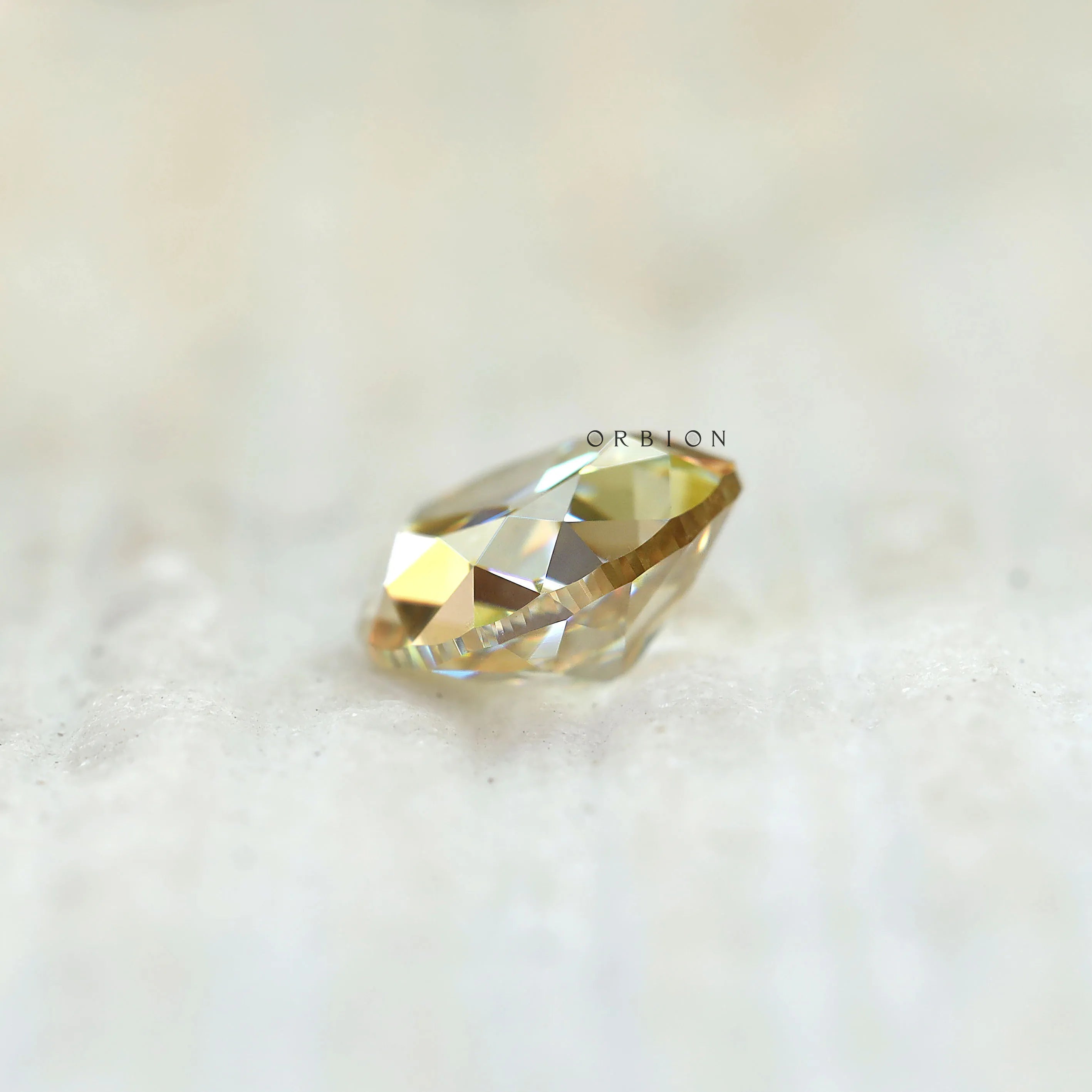 3 ct Pear champagne moissanite loose stone old mine style