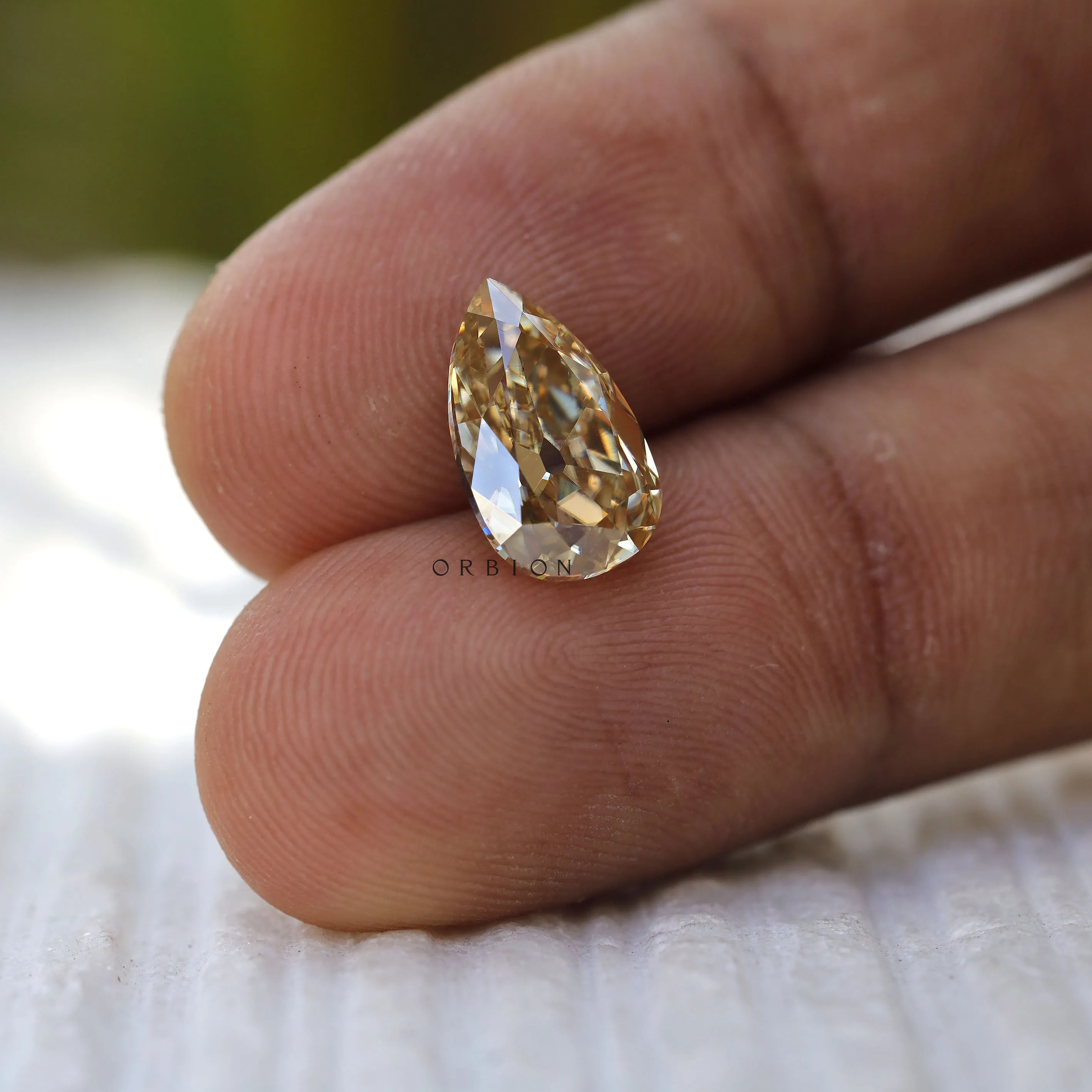 Pear champagne moissanite loose stone