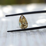 2.80 ct Light champagne moissanite pear shape vintage cut gemstone