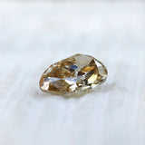 Old mine cut pear moissanite angled brilliance view