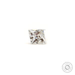 Loose square moissanite gemstone high polish facet reflection