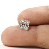 Square moissanite gemstone French cut precision facets detail