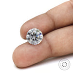 Round cut moissanite with high clarity and sparkle