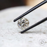 Off white round moissanite 1.40 ct vintage old european cut stone