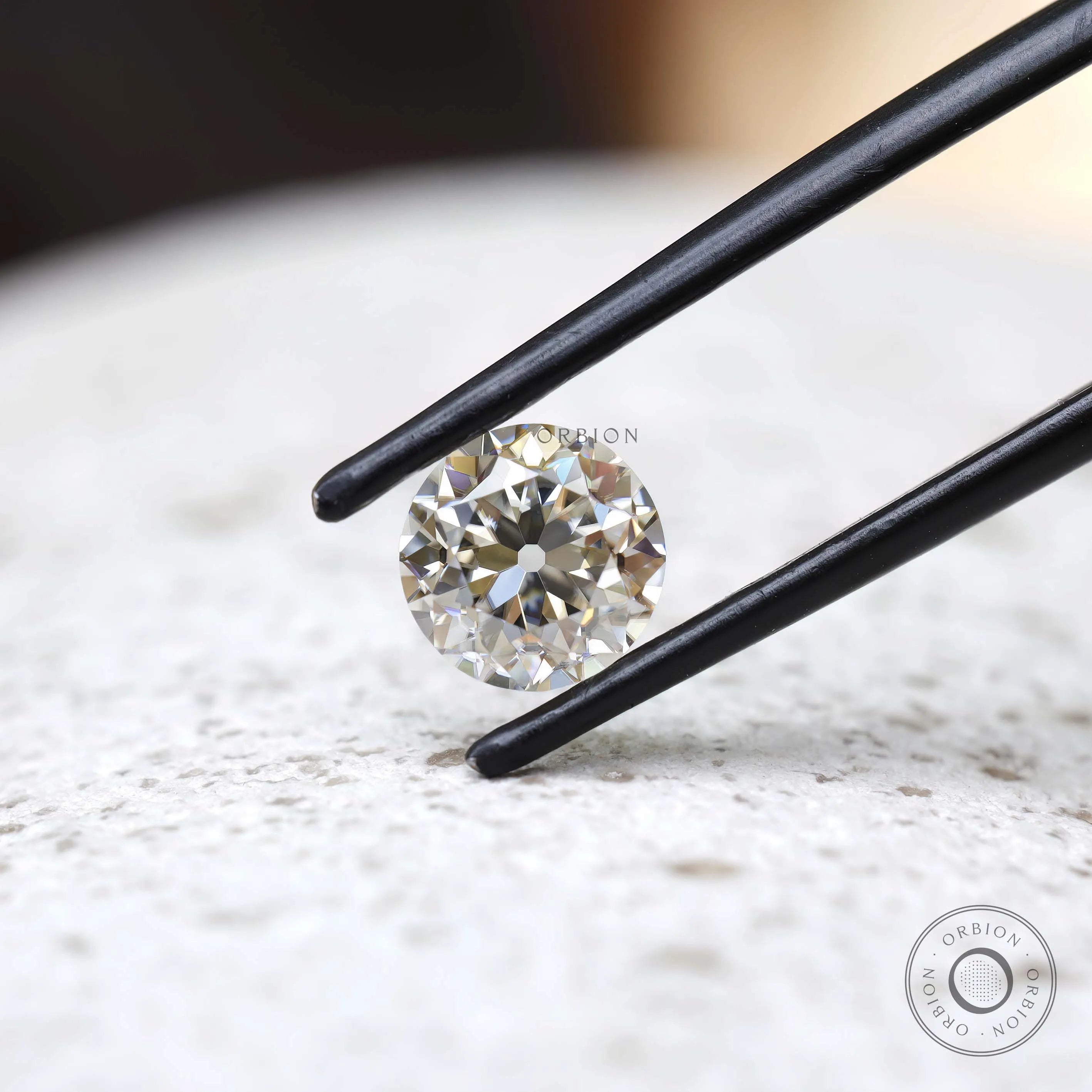 1.40 ct Moissanite round shape with antique european cut loose gem