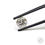 Vintage style round moissanite 1.40 ct in soft off white color
