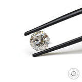 Vintage style round moissanite 1.40 ct in soft off white color