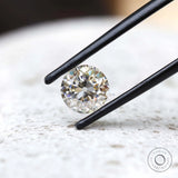 Round moissanite 1.40 ct off white tone old european cut brilliance