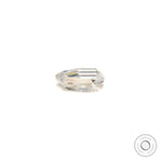 Shield shaped colorless portrait cut moissanite