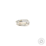 Shield shaped colorless portrait cut moissanite