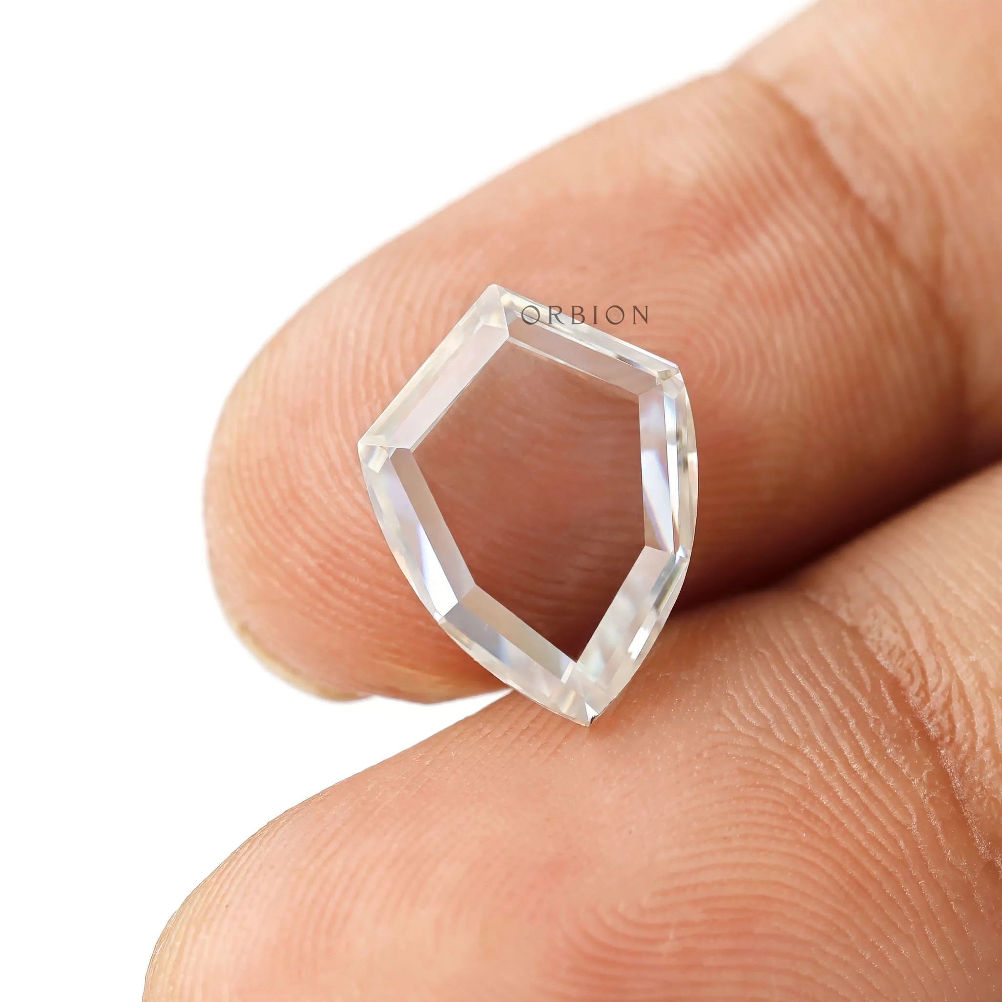 Antique shield shape portrait cut moissanite