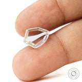 Elegant shield shaped portrait cut moissanite 2.60 ct gemstone