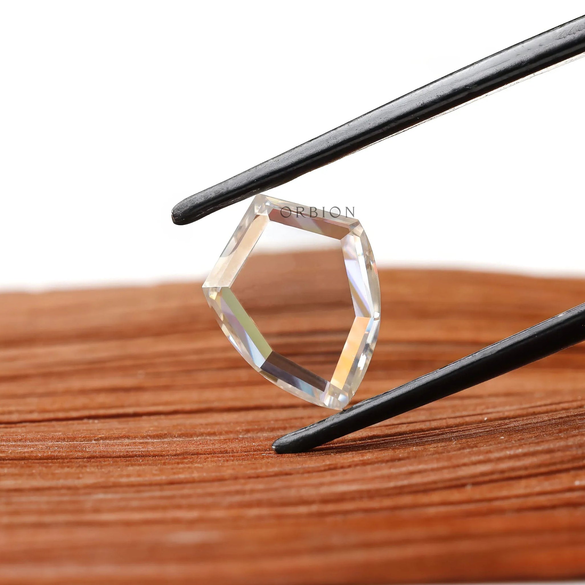 Colorless portrait cut shield moissanite 2.60 ct unique loose stone