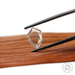 2.60 ct shield shaped portrait cut moissanite flat cut gemstone