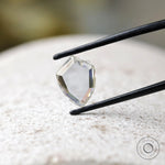 2.60 ct Colorless portrait cut shield shaped moissanite loose stone