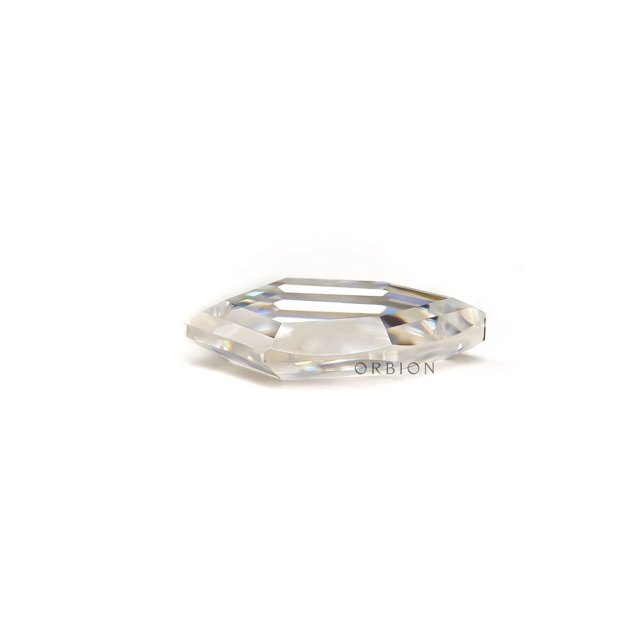 colorless shield moissanite portrait cut fancy loose stone