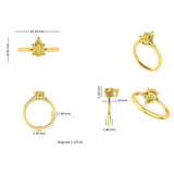 Product dimension chart image for pear moissanite ring CUS10006