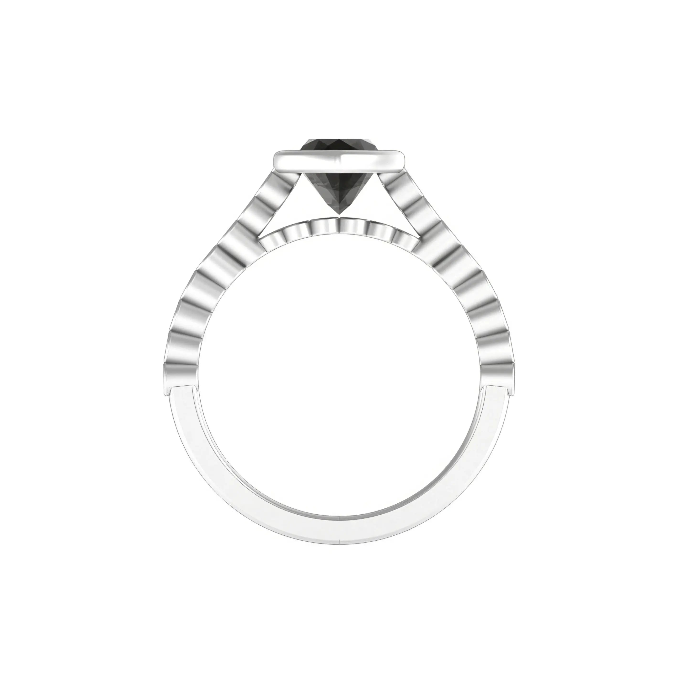 Front profile highlighting cathedral silhouette and marquise bezel setting.