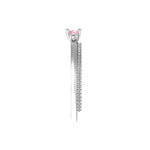Fancy intense pink diamond engagement ring with pave band