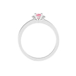 Dainty pink lab diamond bridal set in white gold