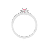 Dainty pink lab diamond bridal set in white gold