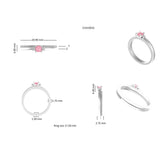 Cushion cut pink lab diamond engagement ring with accent stones