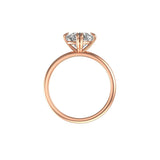 Rear view slim rose gold band on white background