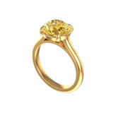 4 prong cathedral engagement ring in yellow gold