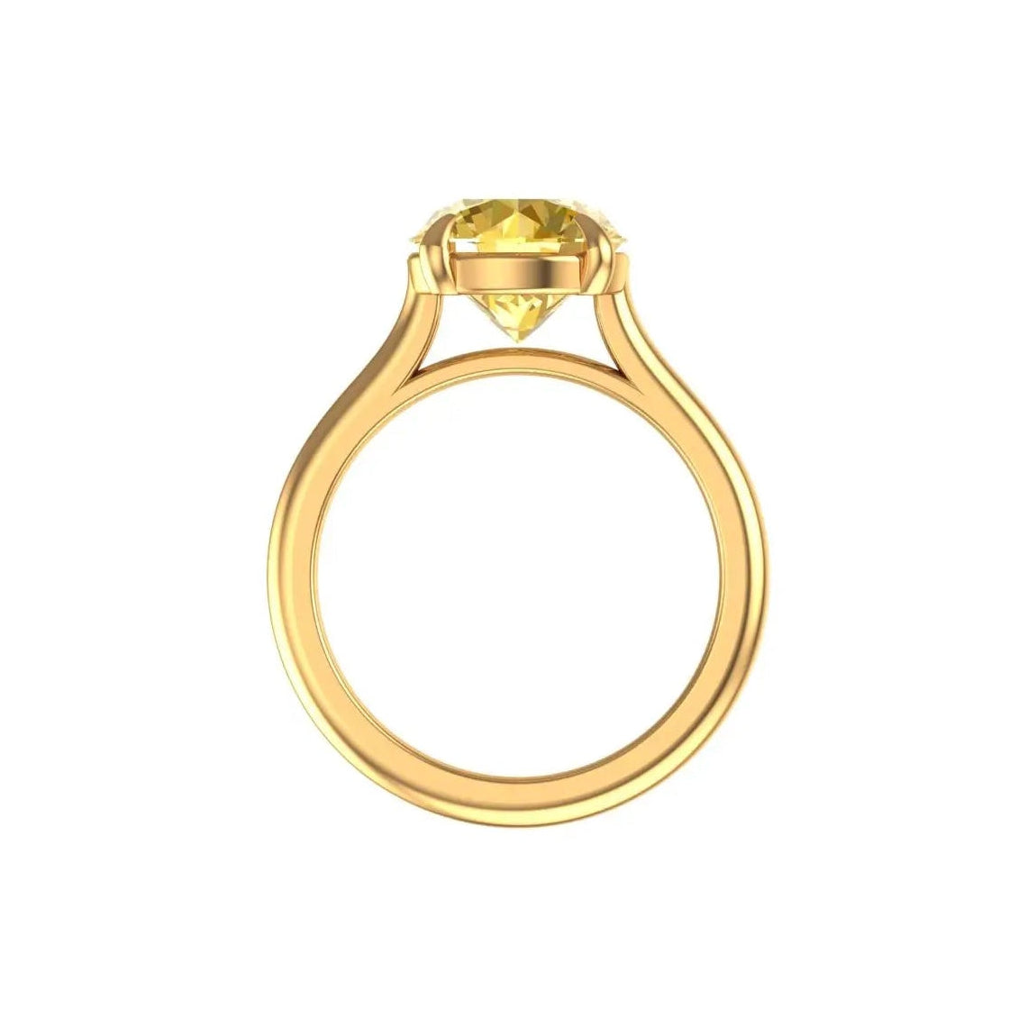 Vintage inspired cathedral champagne moissanite engagement ring